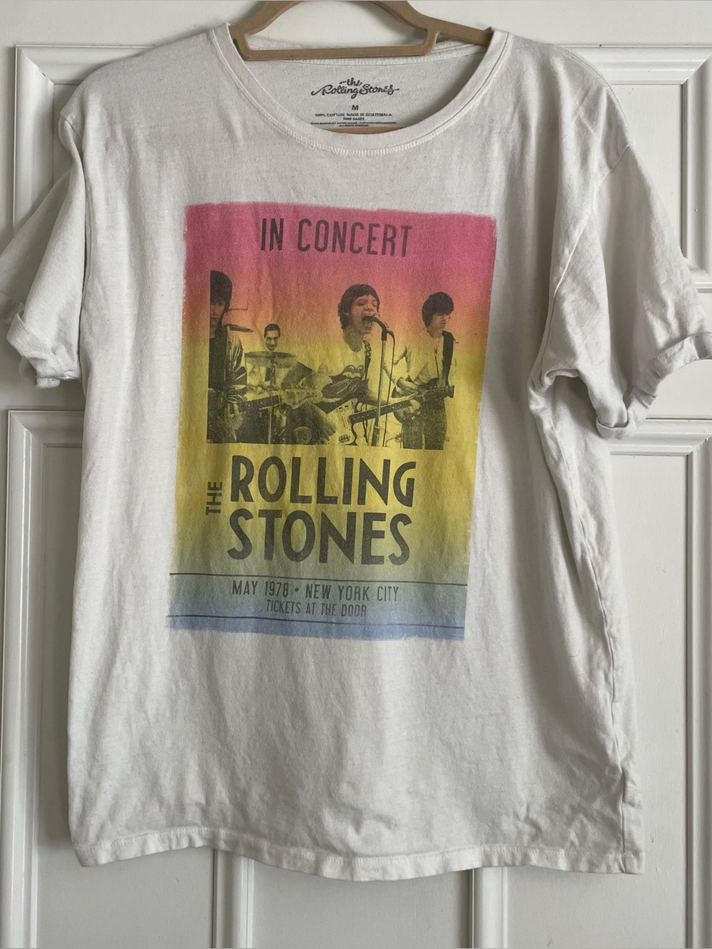 White Rolling Stones American Eagle Graphic Short Sleeve Tee